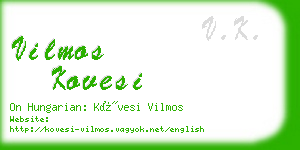 vilmos kovesi business card